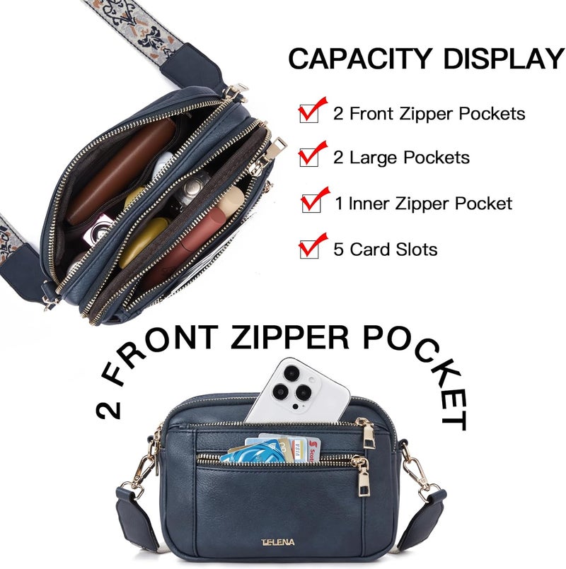Telena Small Crossbody Bags For Women Vegan Leather Crossbody Purse With Adjustable Wide Strap For Daily Life - Image 5